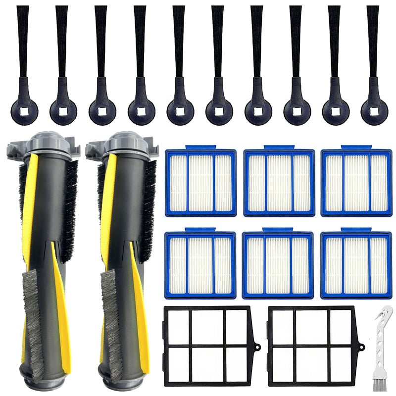 Tivcroxs Accessories Kit for Shark IQ RV1001AE  Shark AV911S EZ  AV1010AE RV1000 RV1001 AV970 AV993 AV1002AE UR1000SR UR1005AE Robot Vacuum Cleaner 2 Main Brush 6 Filters 10 Side Brushes 2 Pre Filter - Image 1
